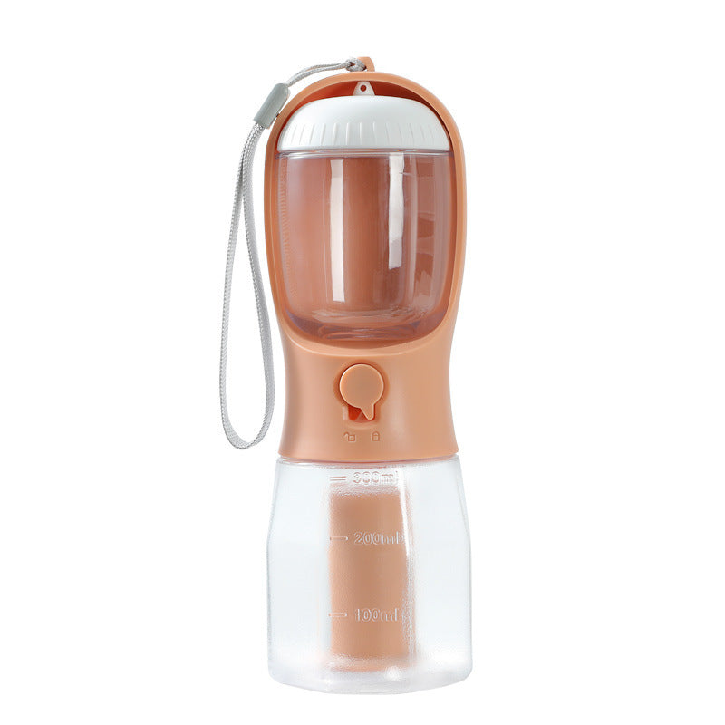 3-in-1 Portable Dog Water Bottle – Travel Pet Cup with Food Container & Waste Bag Dispenser