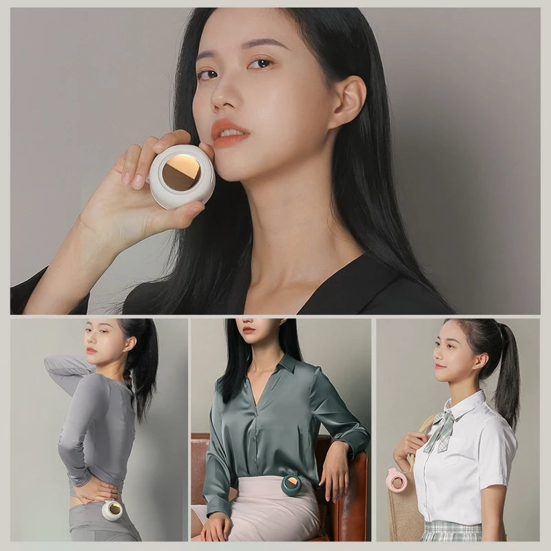 Mini Clip-On Waist & Neck Fan – Portable Leafless USB Fan with 3 Speeds, 900mAh Battery for Outdoor Use