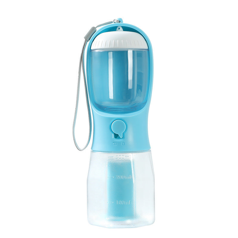 3-in-1 Portable Dog Water Bottle – Travel Pet Cup with Food Container & Waste Bag Dispenser