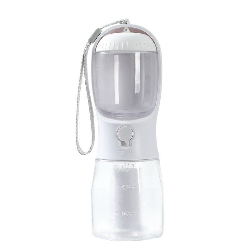 3-in-1 Portable Dog Water Bottle – Travel Pet Cup with Food Container & Waste Bag Dispenser
