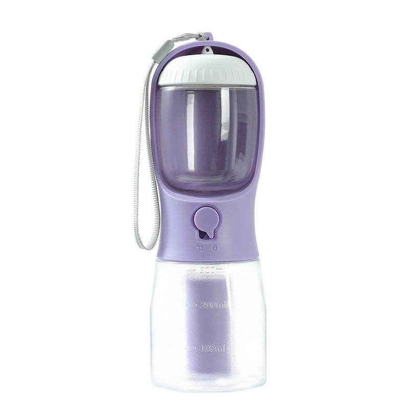 3-in-1 Portable Dog Water Bottle – Travel Pet Cup with Food Container & Waste Bag Dispenser