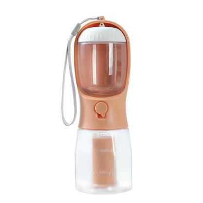 3-in-1 Portable Dog Water Bottle – Travel Pet Cup with Food Container & Waste Bag Dispenser