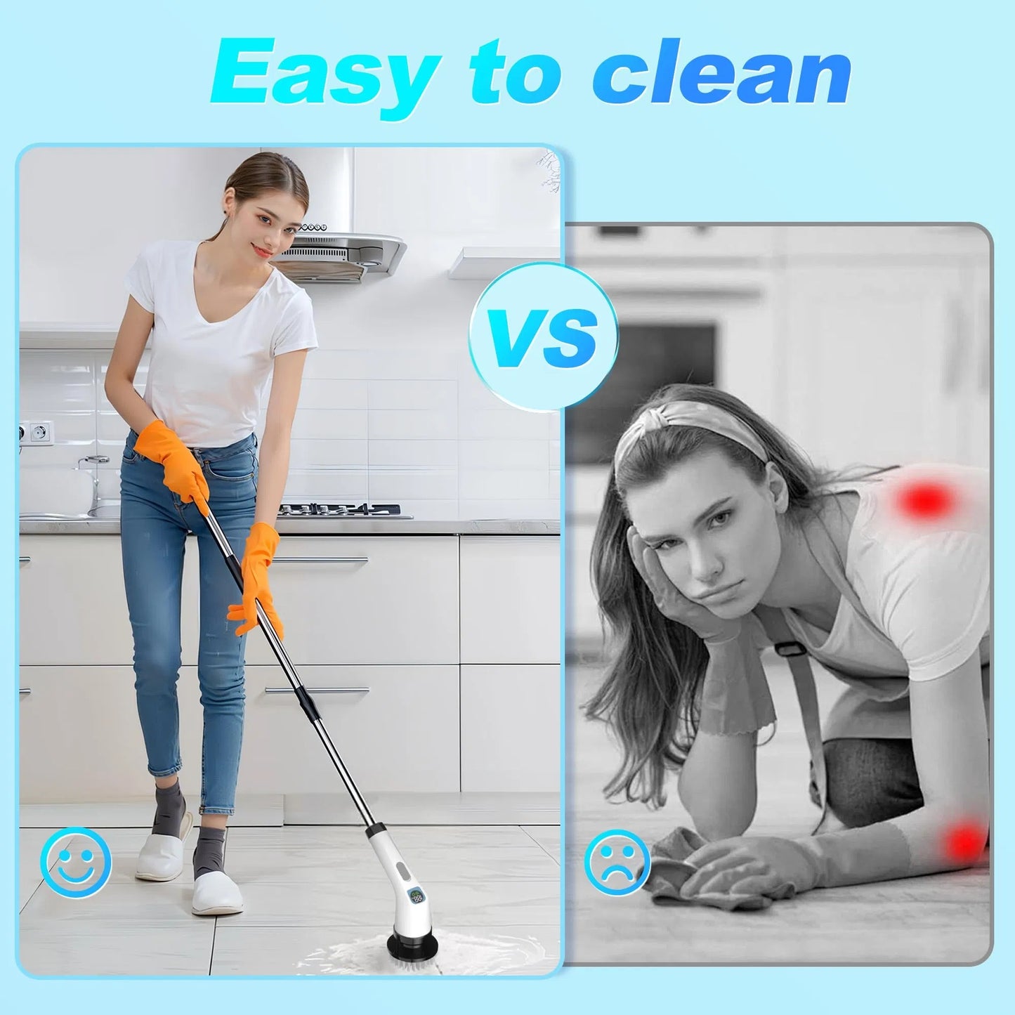 Electric Spin Scrubber for Bathroom, Floor & Shower – Cordless 7-in-1 Cleaning Brush