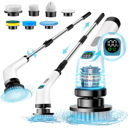 Electric Spin Scrubber for Bathroom, Floor & Shower – Cordless 7-in-1 Cleaning Brush