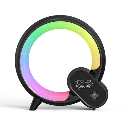 Creative Q Light Analog Sunrise Alarm Clock with Digital Display, Bluetooth Audio & Colorful Atmosphere Lighting
