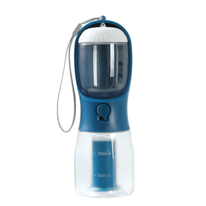 3-in-1 Portable Dog Water Bottle – Travel Pet Cup with Food Container & Waste Bag Dispenser