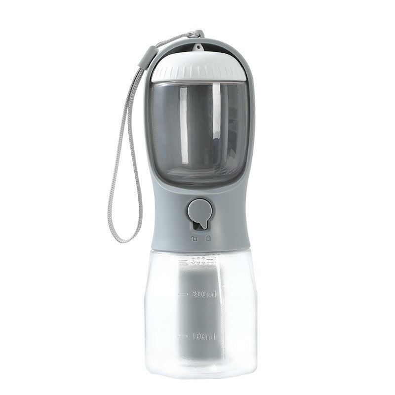 3-in-1 Portable Dog Water Bottle – Travel Pet Cup with Food Container & Waste Bag Dispenser