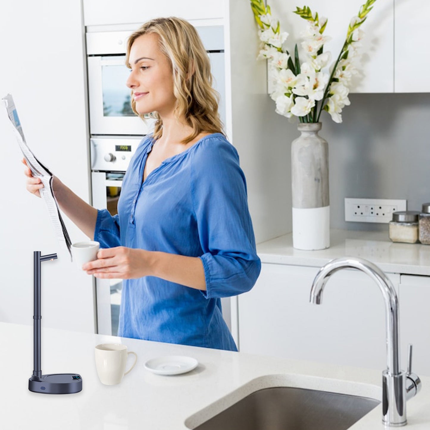 Rechargeable Automatic Water Dispenser with Stand – Desktop Water Bottle Dispenser & Extension Tube
