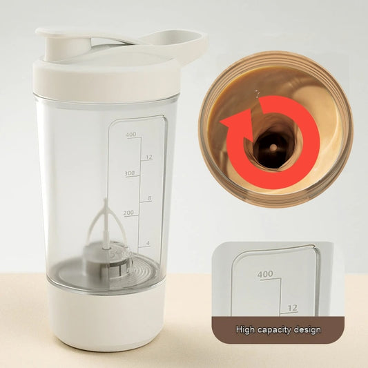 400ml Electric Protein Shaker Bottle – Automatic Mixer for Protein Powder, Milk, Coffee with 1200mAh Battery