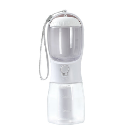 3-in-1 Portable Dog Water Bottle – Travel Pet Cup with Food Container & Waste Bag Dispenser