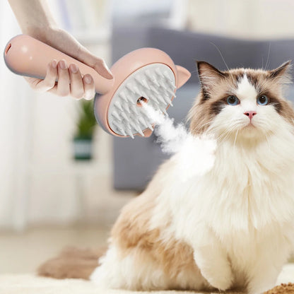 Rechargeable Pet Grooming Brush – Self-Cleaning Mist Slicker for Cats & Dogs
