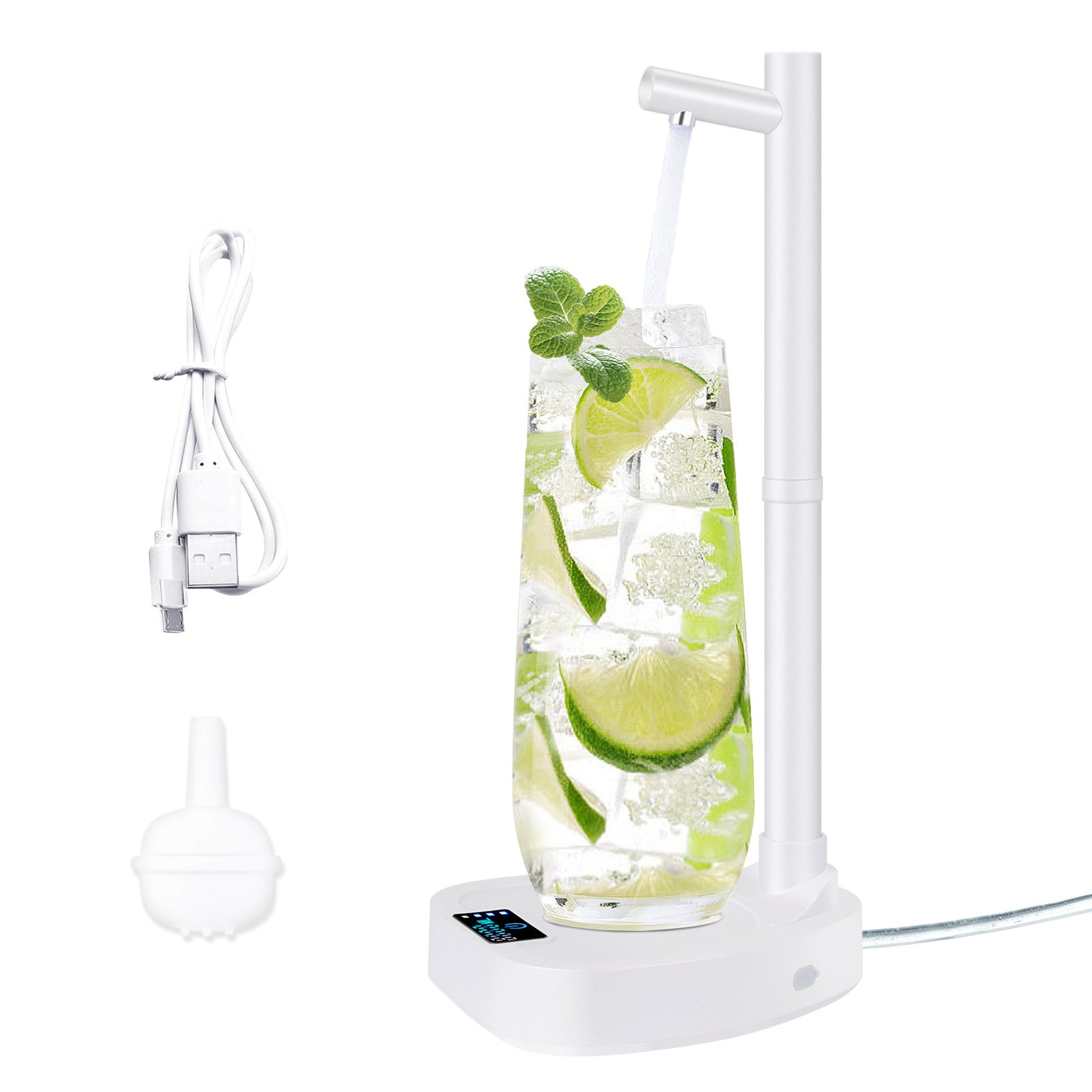 Rechargeable Automatic Water Dispenser with Stand – Desktop Water Bottle Dispenser & Extension Tube
