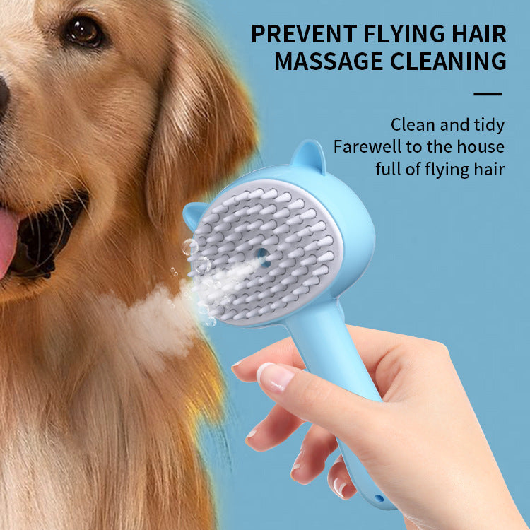 Rechargeable Pet Grooming Brush – Self-Cleaning Mist Slicker for Cats & Dogs