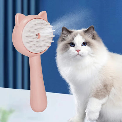Rechargeable Pet Grooming Brush – Self-Cleaning Mist Slicker for Cats & Dogs