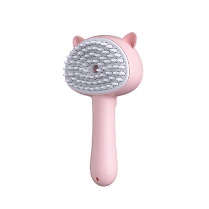 Rechargeable Pet Grooming Brush – Self-Cleaning Mist Slicker for Cats & Dogs
