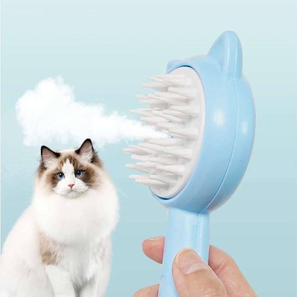 Rechargeable Pet Grooming Brush – Self-Cleaning Mist Slicker for Cats & Dogs