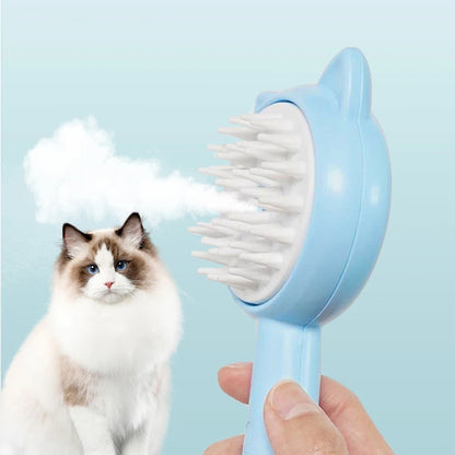 Rechargeable Pet Grooming Brush – Self-Cleaning Mist Slicker for Cats & Dogs