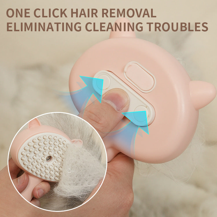 Rechargeable Pet Grooming Brush – Self-Cleaning Mist Slicker for Cats & Dogs