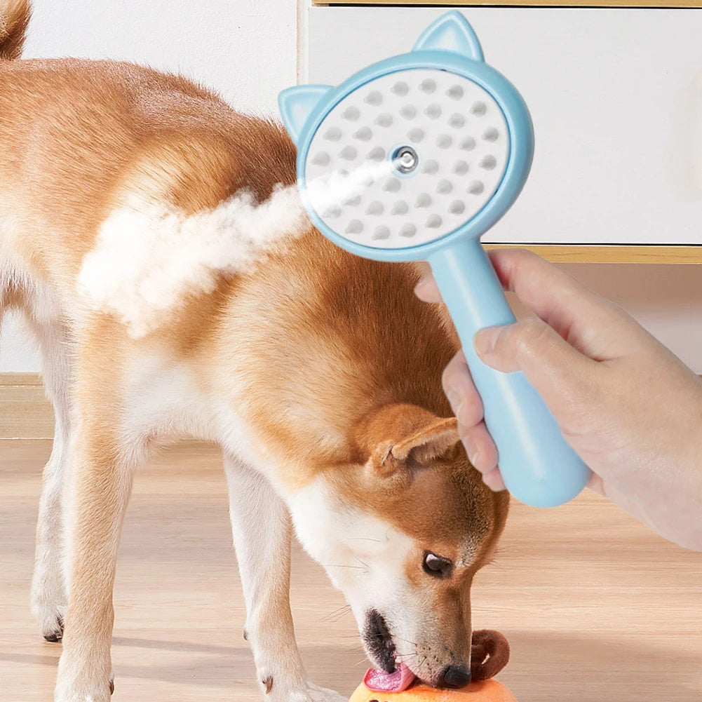 Rechargeable Pet Grooming Brush – Self-Cleaning Mist Slicker for Cats & Dogs