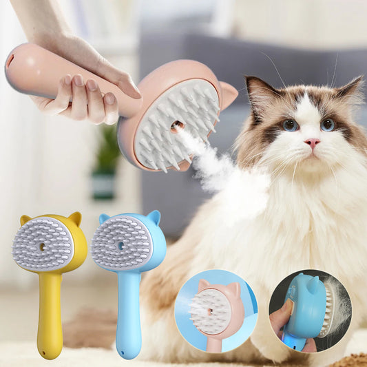 Rechargeable Pet Grooming Brush – Self-Cleaning Mist Slicker for Cats & Dogs