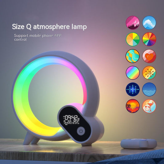 Creative Q Light Analog Sunrise Alarm Clock with Digital Display, Bluetooth Audio & Colorful Atmosphere Lighting